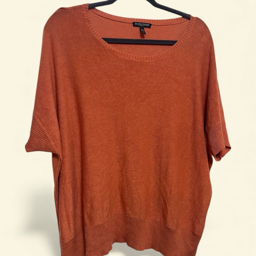 Eileen Fisher Vibrant Orange Knit Top
